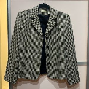 Black and Tan checkered blazer with shoulder pads
